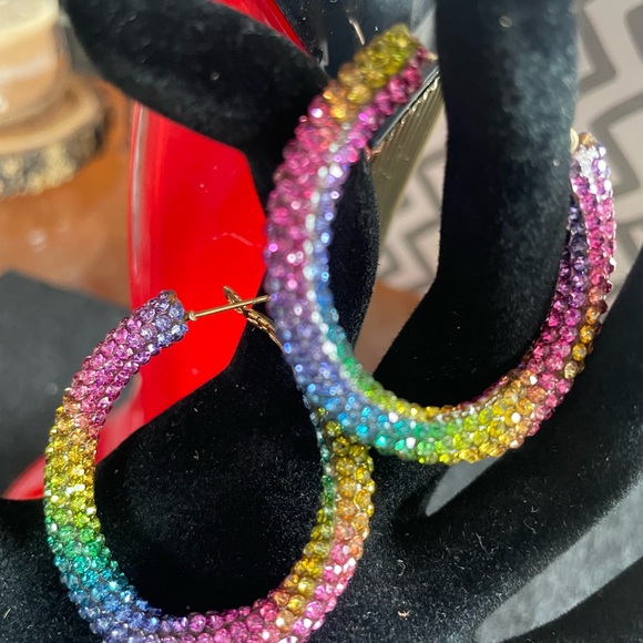 Rainbow sparkle, diamond cubic, zirconia, earrings, new, and gift box - Picture 2 of 6